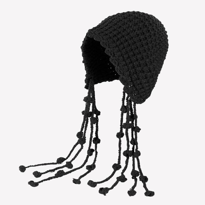 

Handmade Knit Cap With Flower Pattern And Windproof Features For Fall And Winter Wear Style E