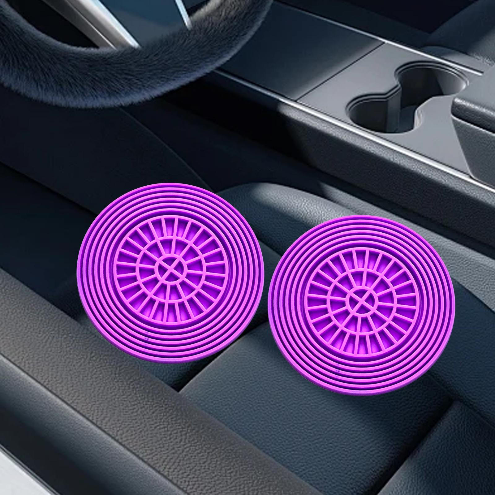 

2 шт. автомобильный подстаканник подставка для напитков украшение интерьера противоскользящее режущее изделие фиолетовый