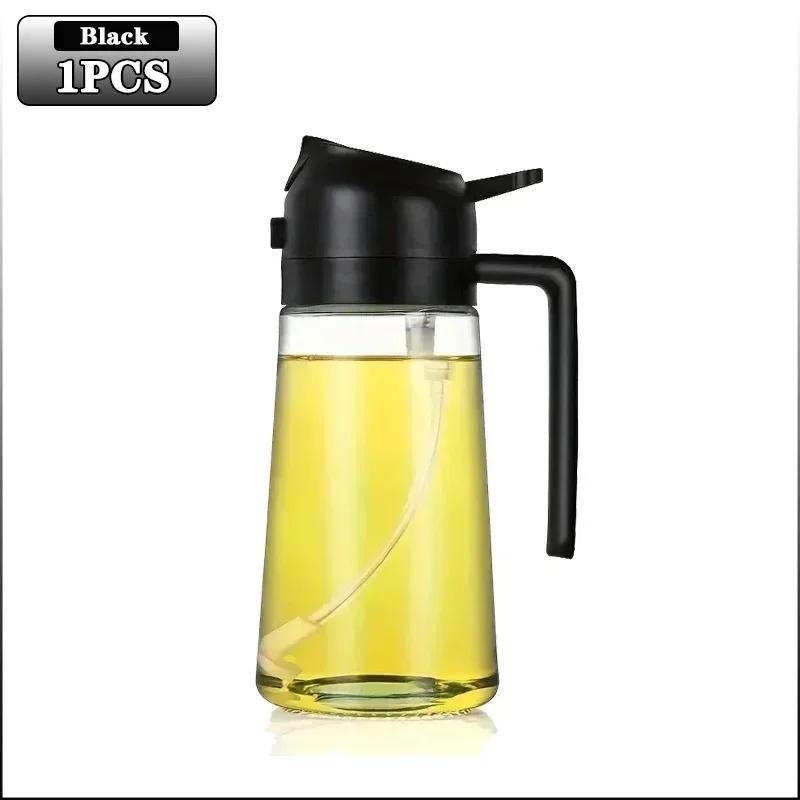 1/3pcs Glass Oil Spray Bottle With Pour Spout Nozzle Olive Dispenser Dual-purpose Camping Bbq Baking Soy Sauce Oven Picnic Tool