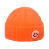 Autumn and winter wool hat male trend Japanese and Korean yuppie knitted warm smiley face sticker landlord hat candy color melon fur hat female