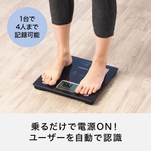 OMRON Weight and Body Composition Meter Body Scan Dark Blue KRD-203-DB Automatic Recognition Starts Measurement Just by Riding Thin Design