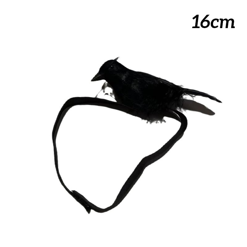 Halloween Simulation Crow Shoulder Crow with Elastic Band Dance Cosplay Costume Accessories Crow Props Holiday Ornaments