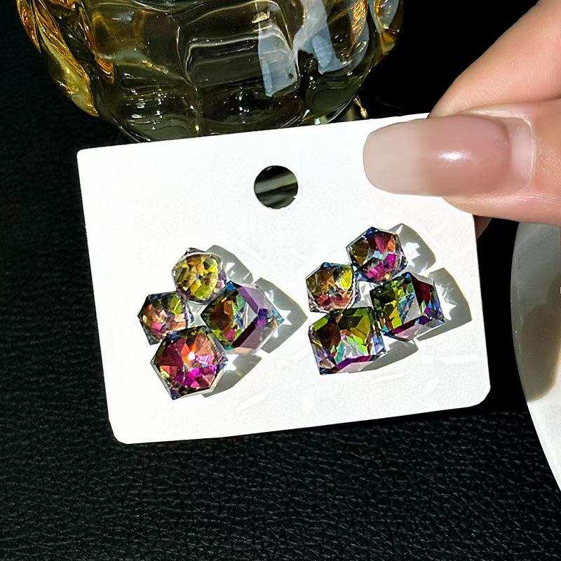 2026 Korean Style Zircon Bow Earrings with Flower Studs and Aurora Tassels for Women