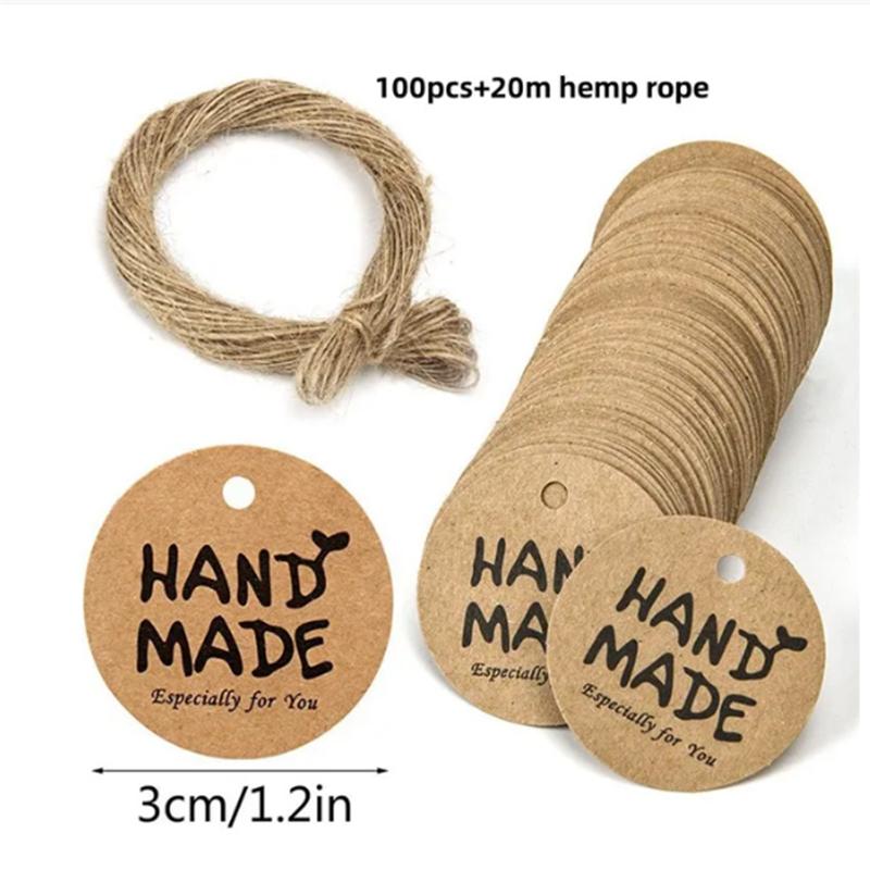 100pcs+20m hemp rope. Thank you for celebrating with us. Handmade tags, gift decorations, blank price tags