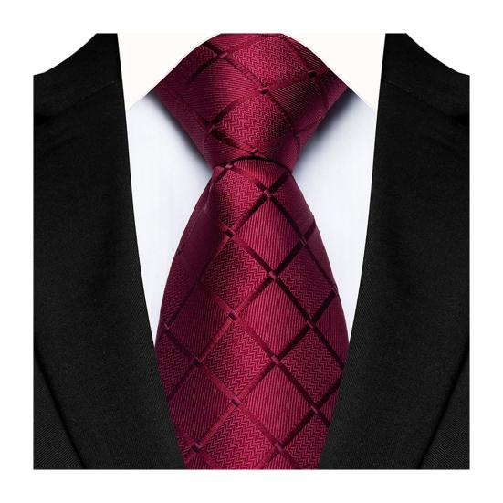 

Деловой галстук с квадратным геометрическим узором, однотонный, гладкий атласный, формальный галстук, повседневный, уличный вино красного