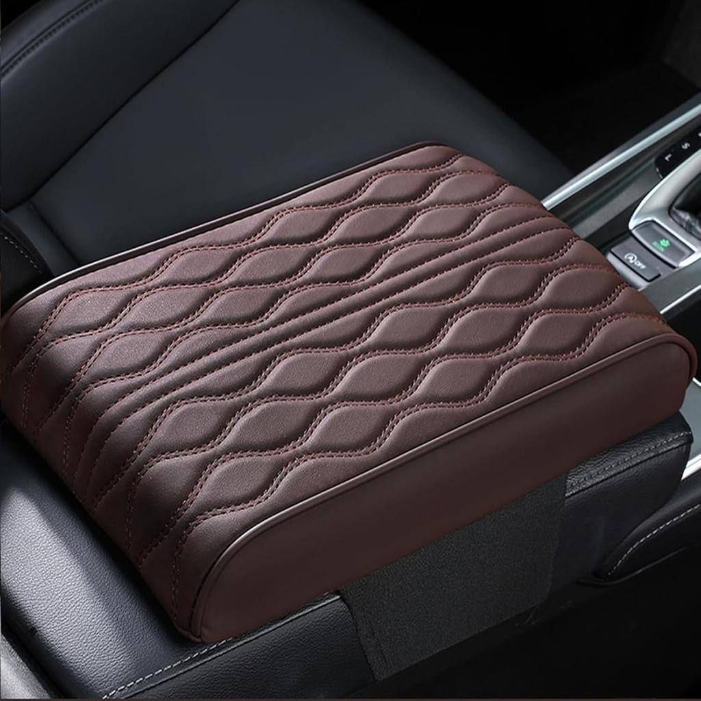 Upgraded Universal Style Memory Cotton Car Armrest Box Pad, Leather Car Armrest Cushion Center Console Cover Pad, Universal Vehicle Seat Box Cushion