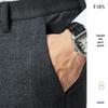 SANSAN Men's Autumn/Winter Wool Blend Plaid Business Casual Straight-Fit Pants