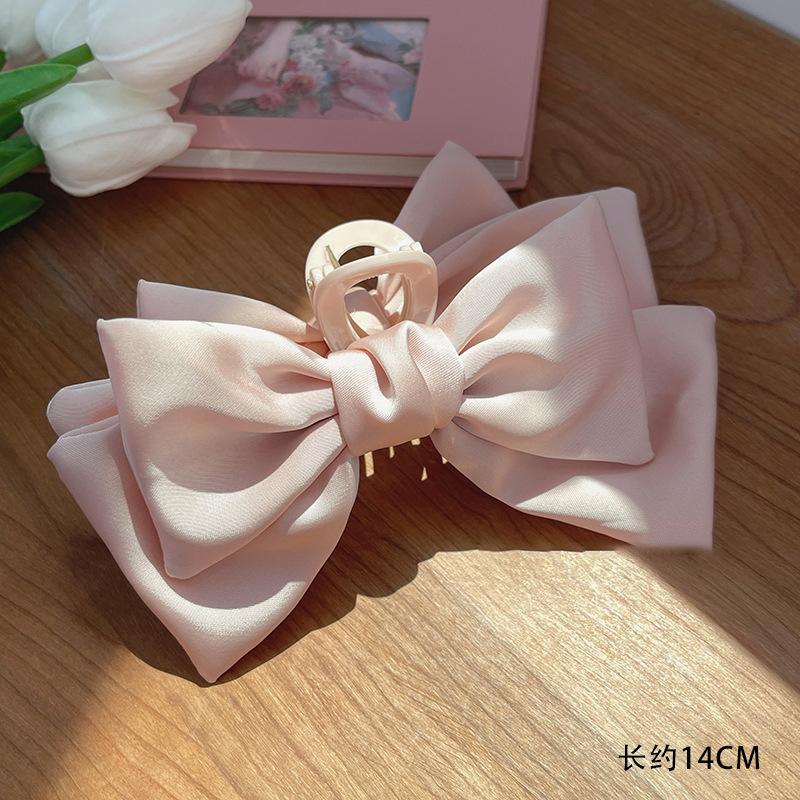 New Large Bow Solid Color Clip Claw for Women Korean Style elegant shark clip Fashion Girls Hair Clamp