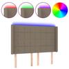 VidaXL Tête de Lit à LED Meuble de Chambre à Coucher Accessoire de Lit Double Tête de Cadre de Lit Intérieur Taupe 3124050