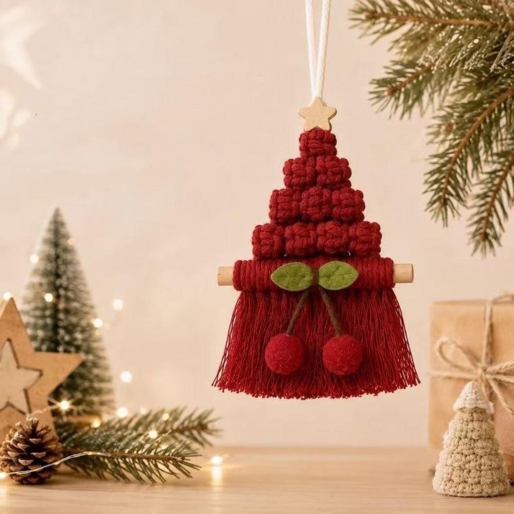 Tassel Design Xmas Tree Hanging Pendant Cotton Christmas Wall Pendant Home Christmas Decor