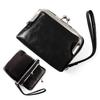 Blanc Pomme Women's Mini Wallet with Clasp, Separate Coin Purse, Stylish and Compact, Black, Bp-2019