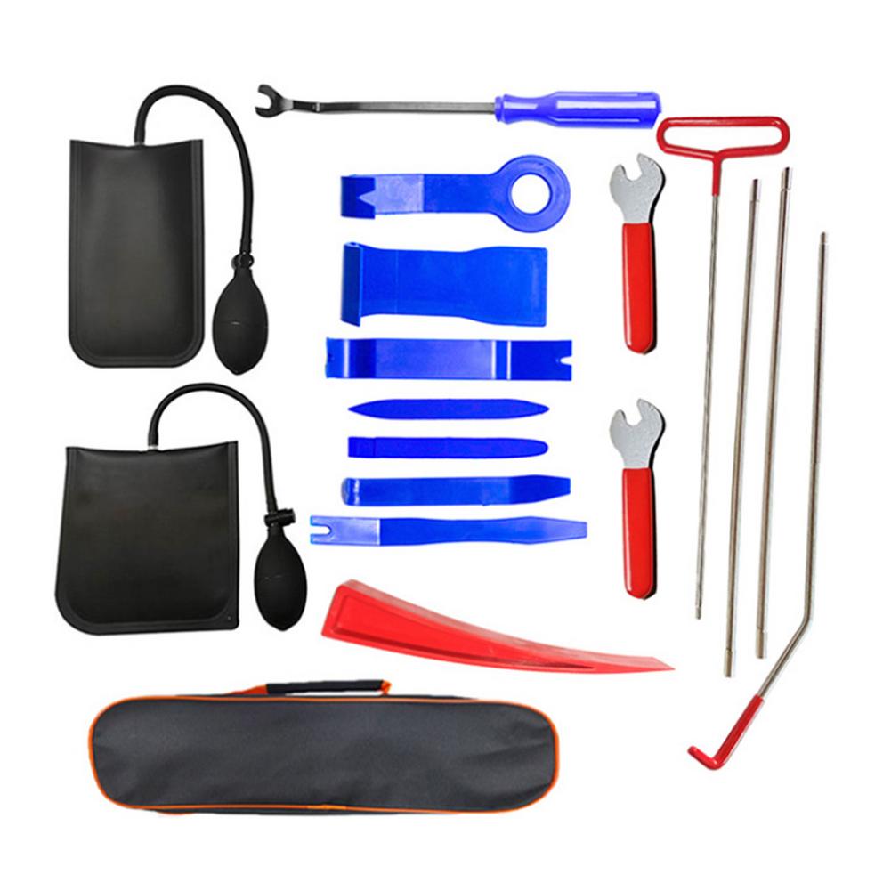 Gereedschap met lange reikwijdte Auto-uitsluiting 18 STuks Garagedeur Haak Auto Noodhaak Automobiele Gereedschapskisten Gereedschap voor Ontgrendeling op Lange Afstand