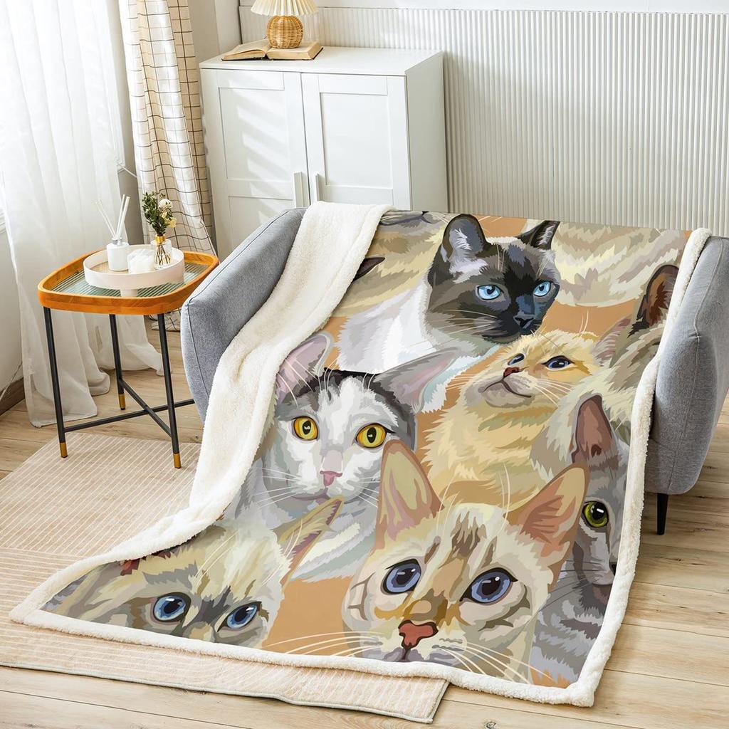 Cobertor de flanela com estampa de cachorrinho, cobertor para ar condicionado, cobertor para sofá