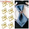 1/6/12pcs Gold Napkin Ring Buckles Metal Dinnig Table Decoration Stylish Napkin Holder  Kitchen