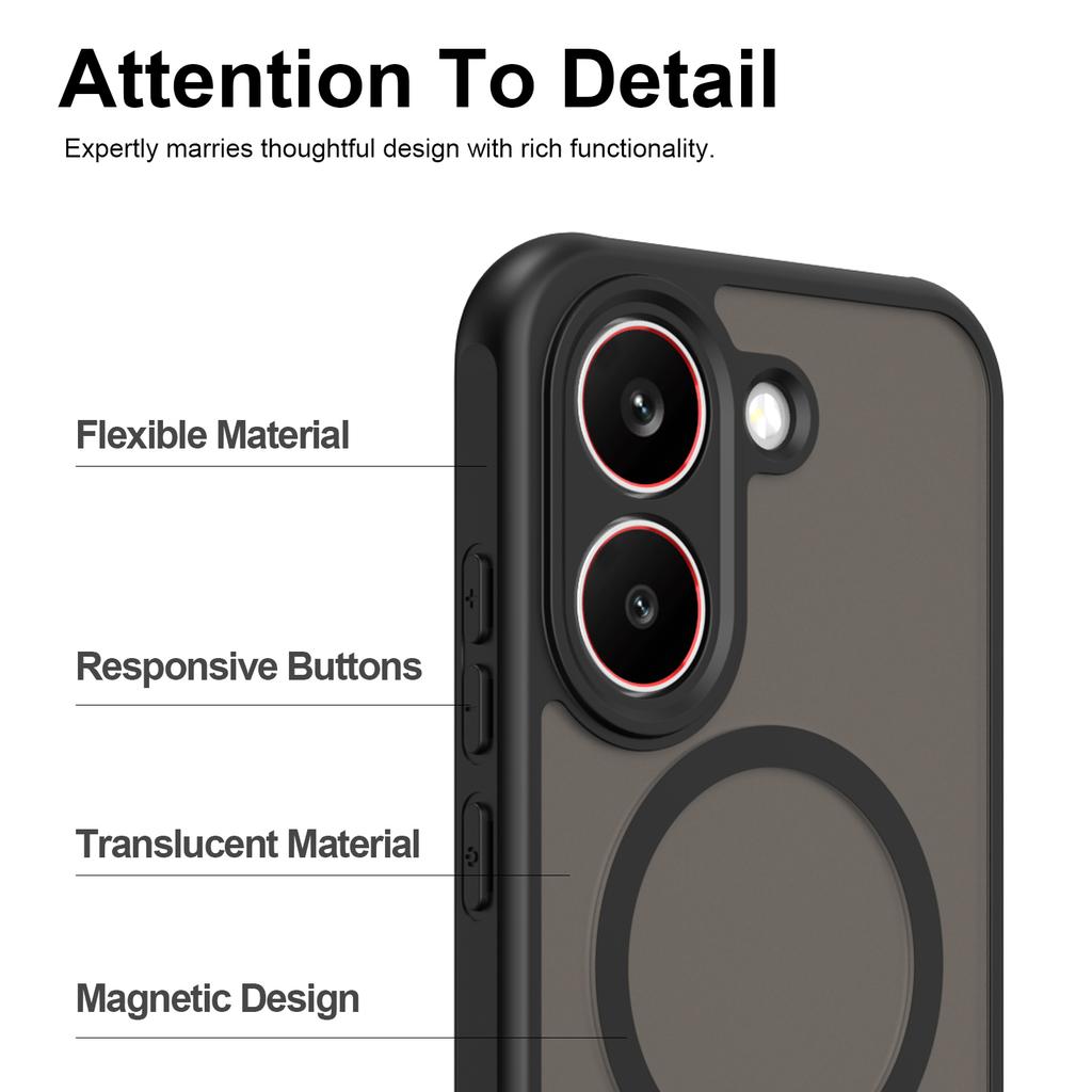 For Magsafe Case For Poco X8 Pro Max M8 Pro Coque Matte Translucent Magnetic Shockproof Cover For Redmi Note15 Pro Plus