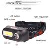 Led Headlamp XPE+COB Headlight Head Torch Flashlight Head Lamp For Outdoor Fishing Hunting