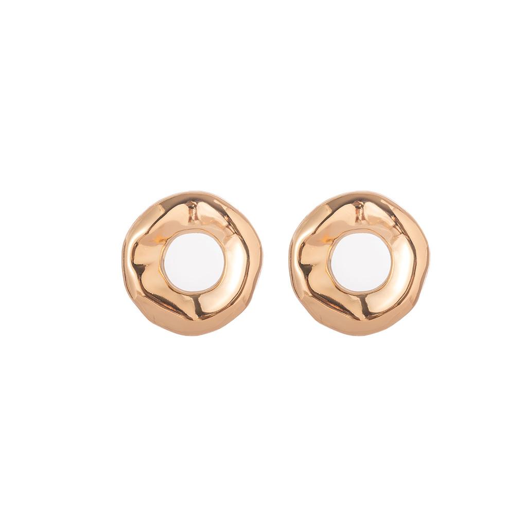 Irregular Hollow Round Stud Earrings Women'S Light Luxury Niche High-End Metal Earrings Temperament Niche Earrings