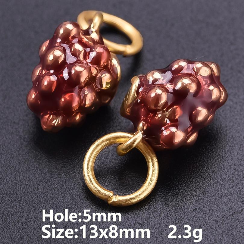 5pcs Fashion Strawberry Peach Watermelon Enamel Charm For Jewelry Making Supplies 3D Alloy Pendant DIY Accessories Findings Bulk