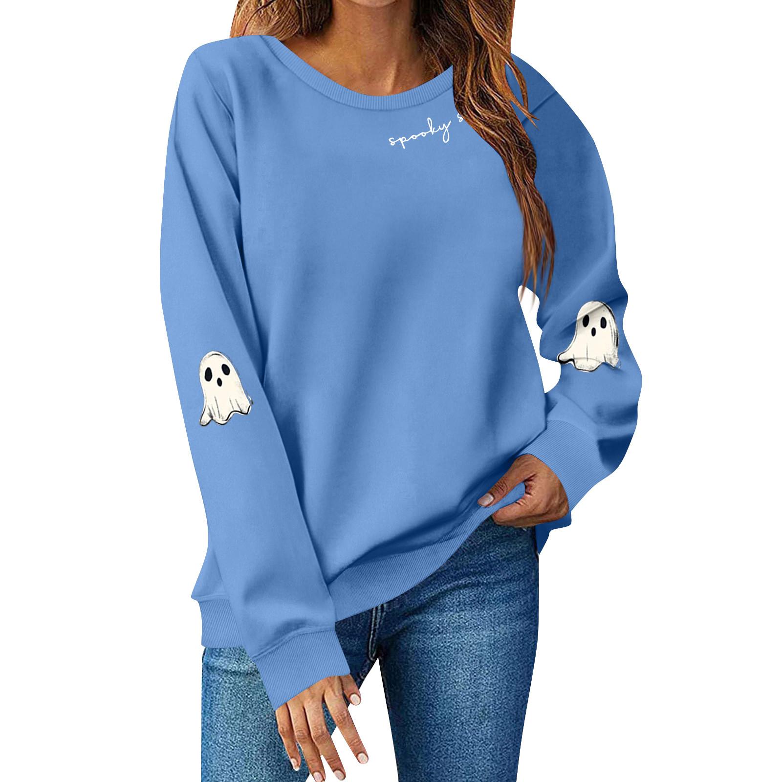 

Женский свитшот с длинным рукавом Повседневный комфортный Свободный Легкий Женский свитшот L синий