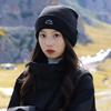 Mountain Knitted Cold Hat Women's Autumn and Winter Big Head Circumference Shows a Small Face Hiking Hat Warm Ear Protection Wool Hat Tide