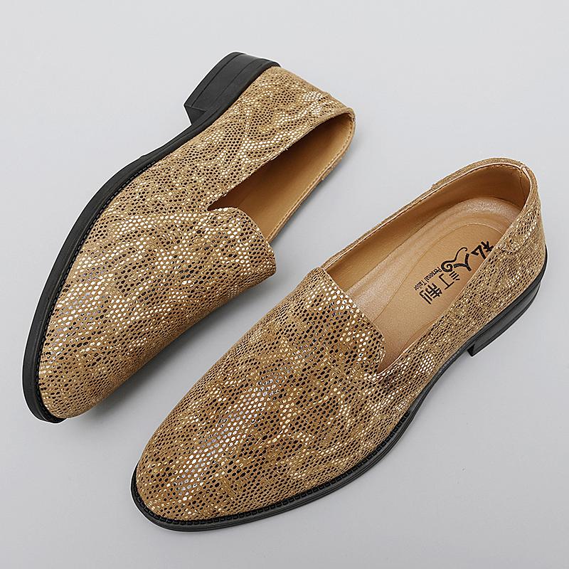 Genuine Leather Mens Shoes Business Casual Shoes Men Slip-on Dress Flats All-Match Male Loafers Personality Man Driving Footwear