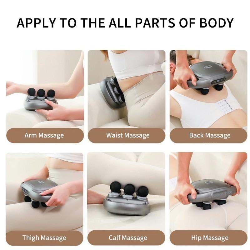 6 Heads High Frequency Vibrate Relaxation Body Massaging Machine Electric Massage Gun Handheld Deep Tissue Percussion Massager