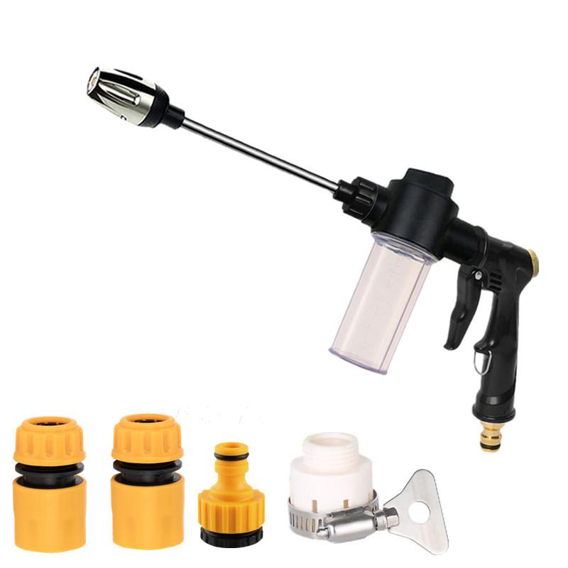 T2 Black Long Spear High-Pressure Foam Sprayer and Water Gun for Garden, Car Wash, and Floor Cleaning.