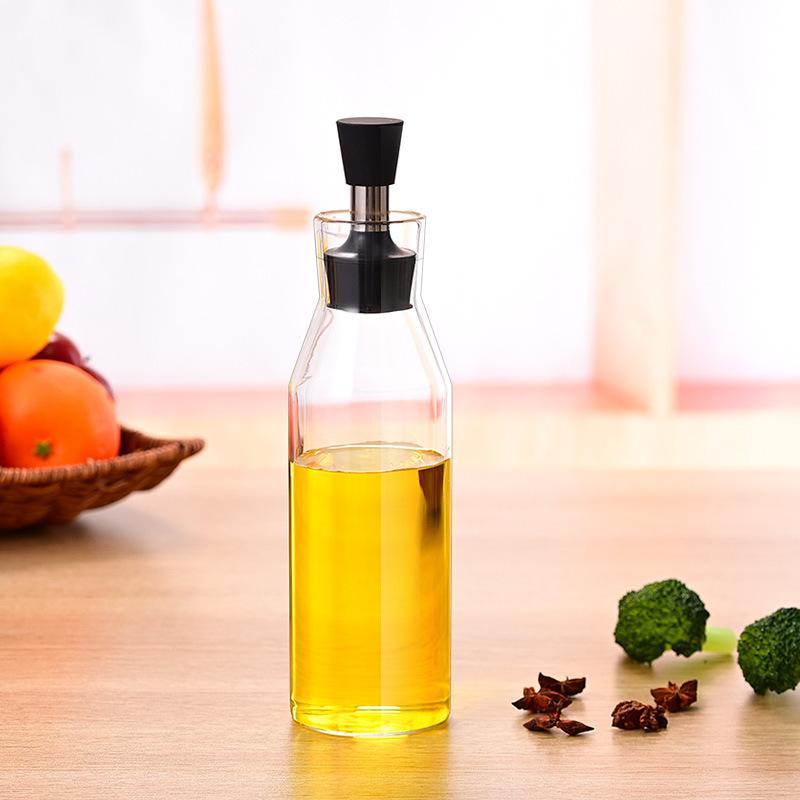 Hochwertiger, transparenter Öltopf aus Borosilikatglas für den Haushalt, geeignet für Sojasauce, Essig, Gewürze und andere Haushaltsgegenstände. Verschließbare Flasche, hitzebeständig und explosionsgeschützt.