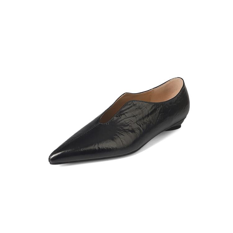 Fashion New Spring Cow Leather Women Shoes Pointed Toe Women Pumps Shoes for Women Zapatos De Mujer Fashion Retro Ladies Shoes Low Heel