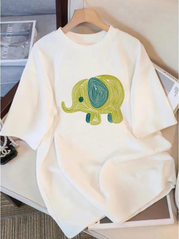 Summer White Pure Ort Sve T-irt Loose Fit Korean Sle Women's Faion Casual Top Comfortable Breathable Graphic T Shirts Fashion