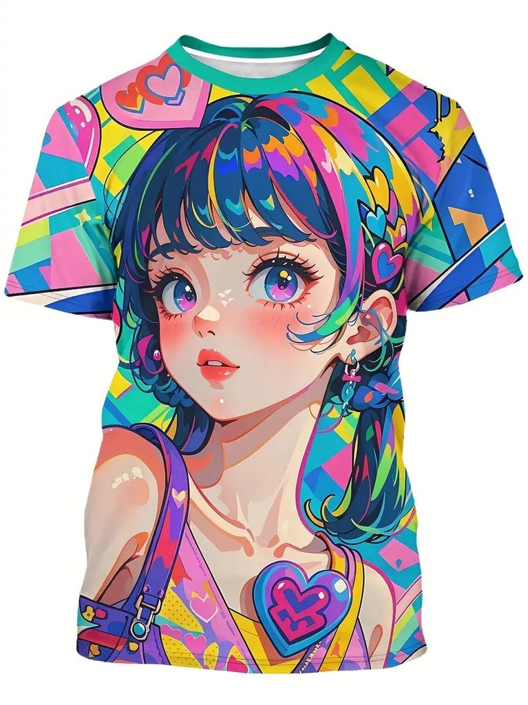 2025 Men's T-Shirt Anime Samurai Girl 3D Print t shirt Fashion Men Women Street Trend Top Japanese Korean Style Short Sleeve Tee