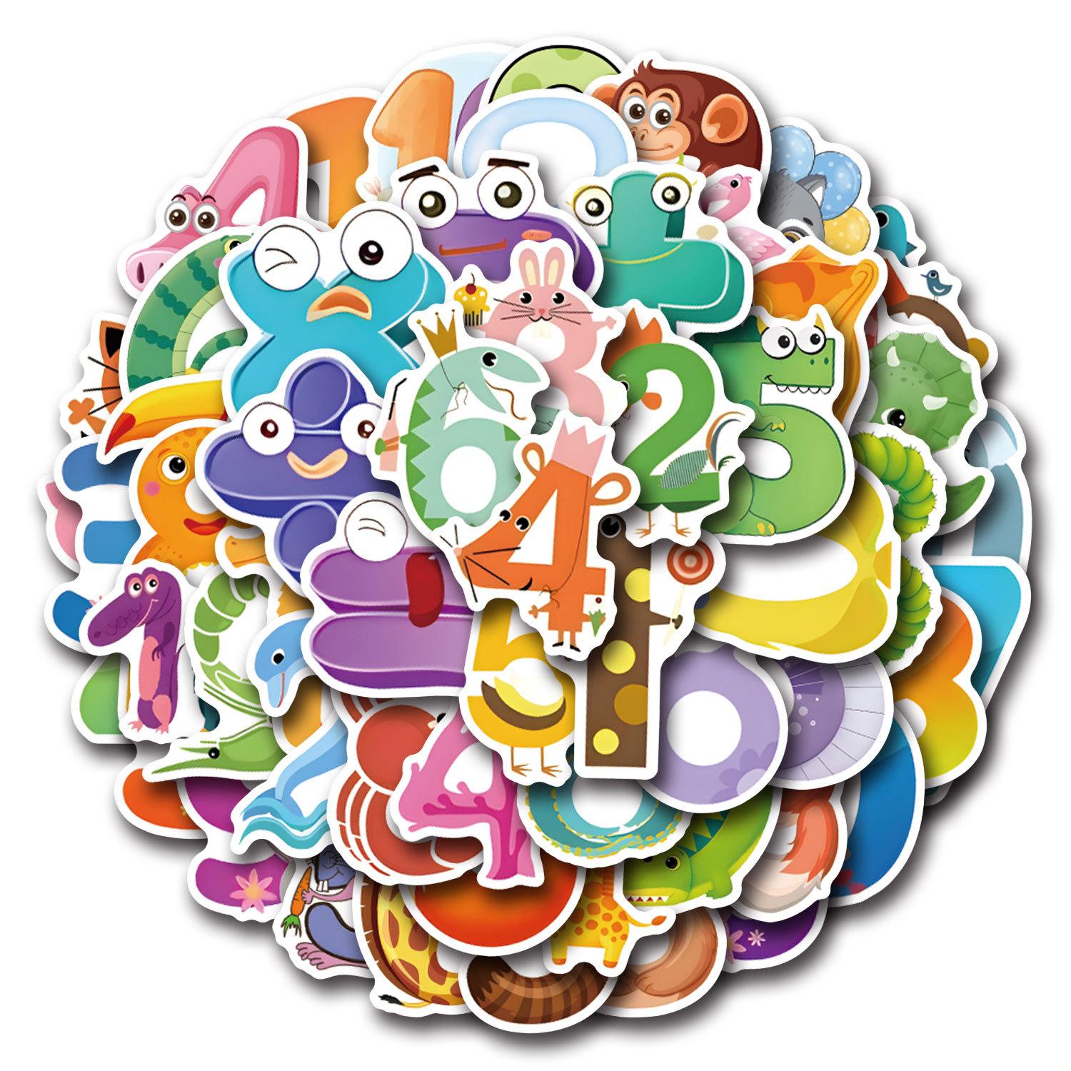 

55 Новых Животных Цифровых Мультяшных Граффити Наклеек Декоративные Наклейки для Скейтборда Мобильного Телефона Водонепроницаемые Наклейки