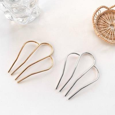Hair Comb Clip Women Metal Hair Sticks U-Shape Hairpin Ancient Style Headwear Korean Style Headwear