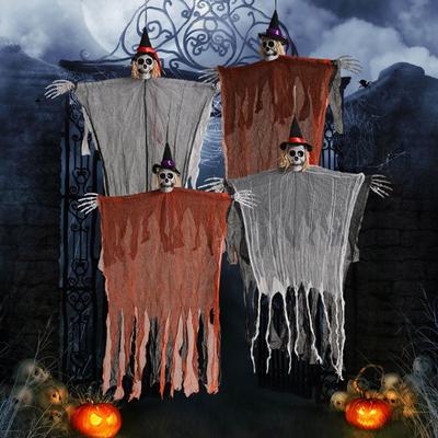 Dekoracja wisząca duch na Halloween Straszny latający duch czaszki Rekwizyt do nawiedzonego domu Dekoracja wewnętrzna zewnętrzna na werandę Podwórko Drzewo