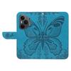 For Honor 400 Pro 5G (Global) Case Butterfly Pattern PU Leather Folio Flip Phone Cover -  Blue