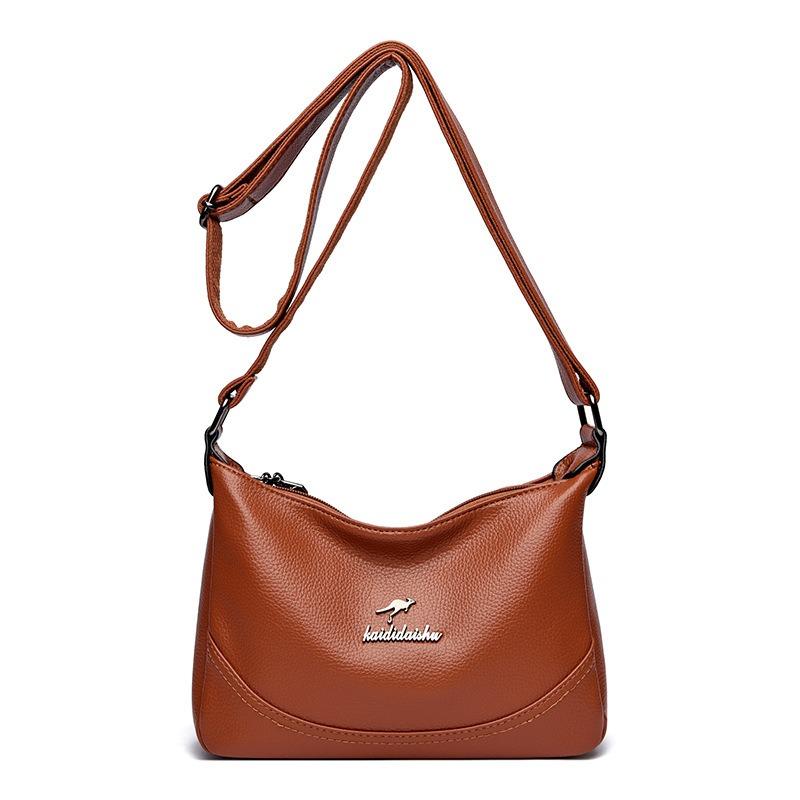 Women's bag new urban simple messenger bag soft leather simple shoulder medium and old handbag