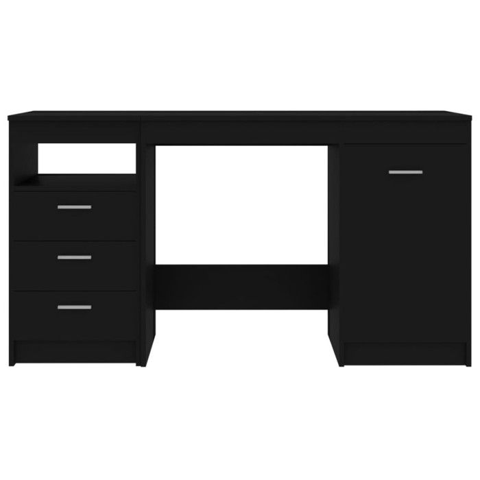 VidaXL Bureau Noir 140x50x76 cm Aggloméré