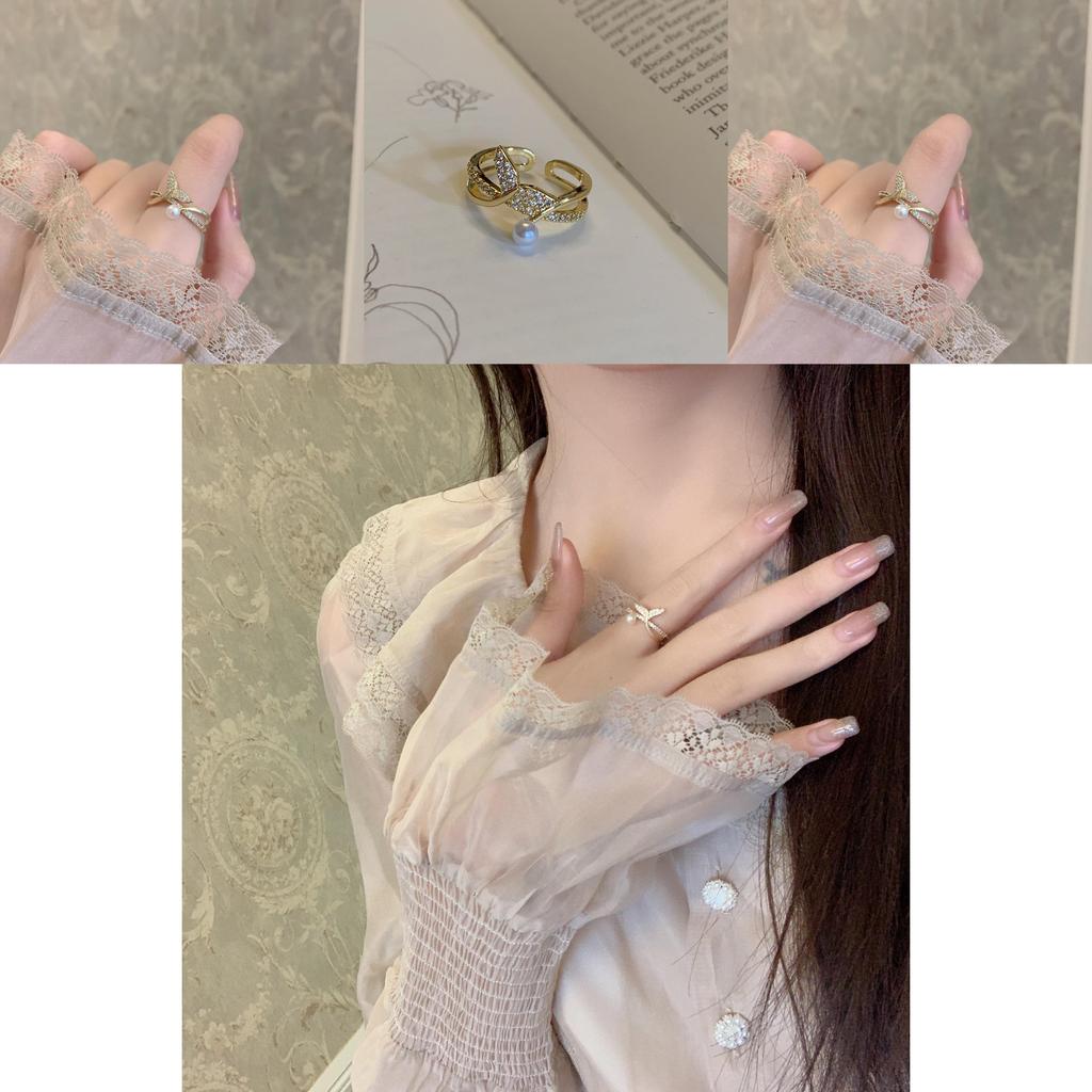 Vintage Exquisite Pearl Mermaid Ring Unique Aesthetic For Fashionable Women Great For Giving Gift