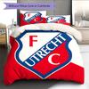 FC Utrecht Muster Bettwäsche Heimdekoration Geburtstagsgeschenk (1 Bettbezug + 2 Kissenbezüge, ohne Füllung)