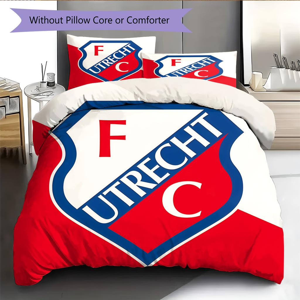 FC Utrecht Muster Bettwäsche Heimdekoration Geburtstagsgeschenk (1 Bettbezug + 2 Kissenbezüge, ohne Füllung)