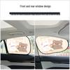 Black Vinyl Electrostatic Sunshade Curtain: Car Interior Heat Insulation, UV Protection, Cartoon Design