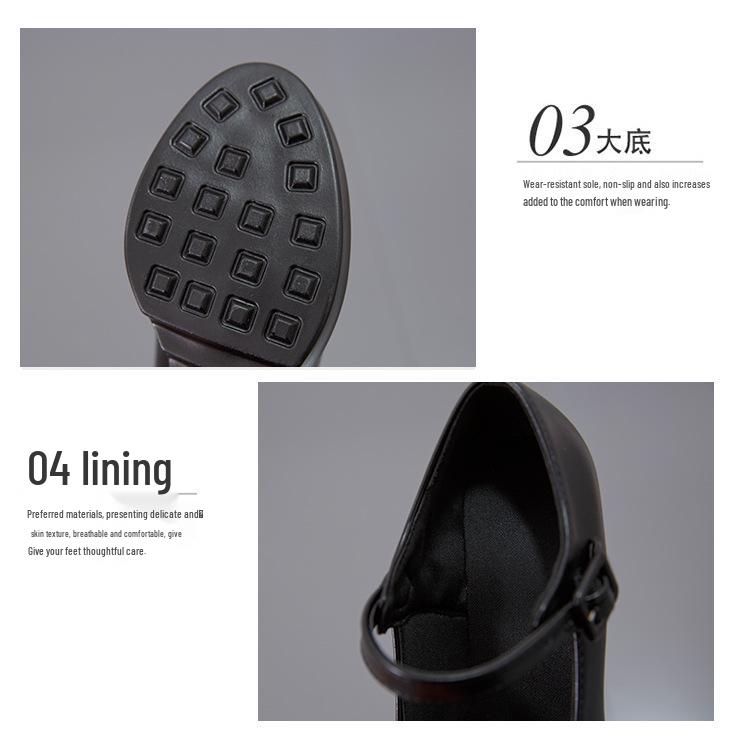 Spring & Autumn Round Toe Platform Chunky Heel Non-Slip Women's Shoes