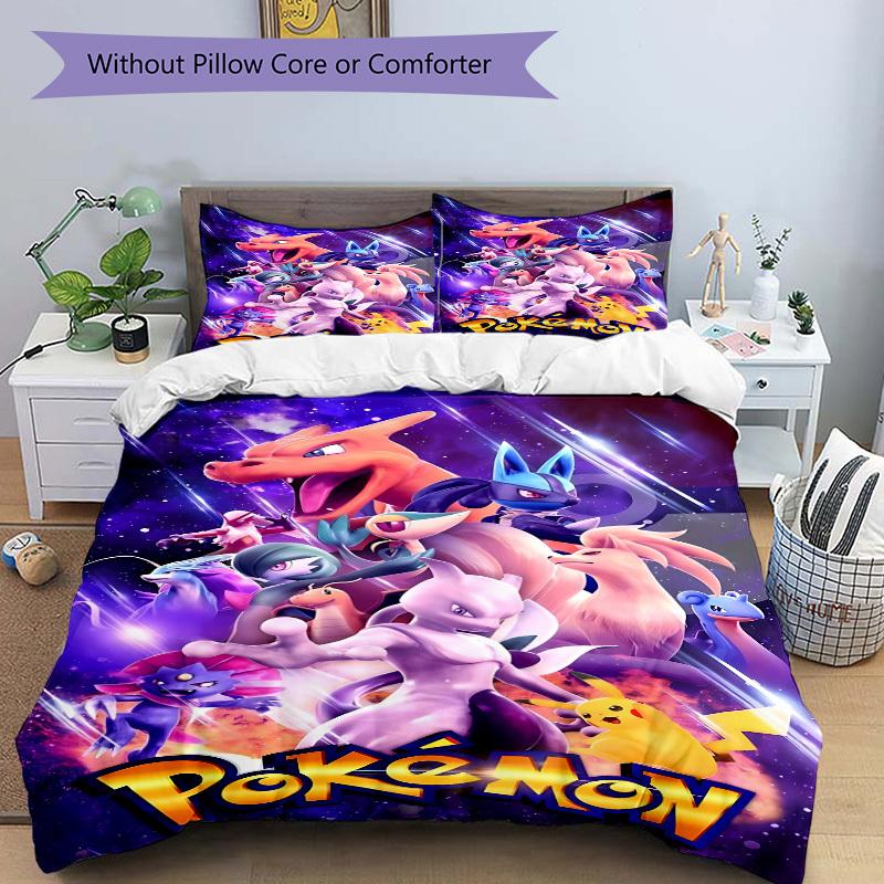 3pcs Pokémon, Charizard Duvet Cover Set - Machine Washable, Includes 1 Duvet Cover and 2 Pillowcases, No Core Included Yy251022149