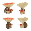Hedgehog mushroom bird feeder, resin, realistic mushroom hedgehog feeding trough, outdoor, garden courtyard, lawn decoration