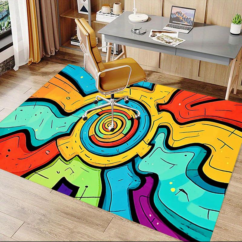 1PC Spiral Pattern Extra Large Non Slip Floor carpet, Office, family, Studio Large Area Rug Indoor Rugs, Bold Statement Piece