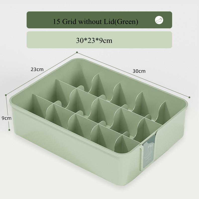 1/10/15 Gitter-Aufbewahrungsbox aus Kunststoff für Unterwäsche mit staubdichtem Deckel, Socken, BHs, Schrankschubladen, Organizer-Behälter für Kleiderschrank und Schlafzimmer