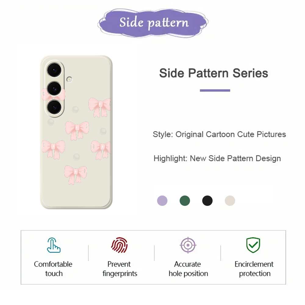 For Samsung Galaxy S25 FE Case Bows Pattern Printing Straight Edge TPU Phone Back Cover