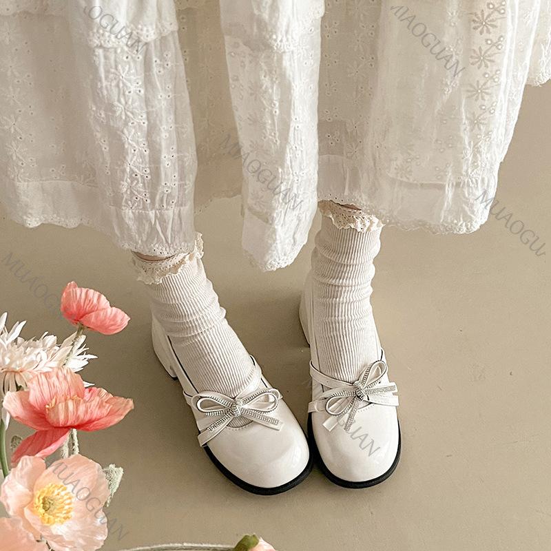 Fashion Retro Women's Pumps Lolita Mary Jane Shoes Women Vintage Shallow Chunky High Heeled Platform Round Head Bowknot Single Shoes