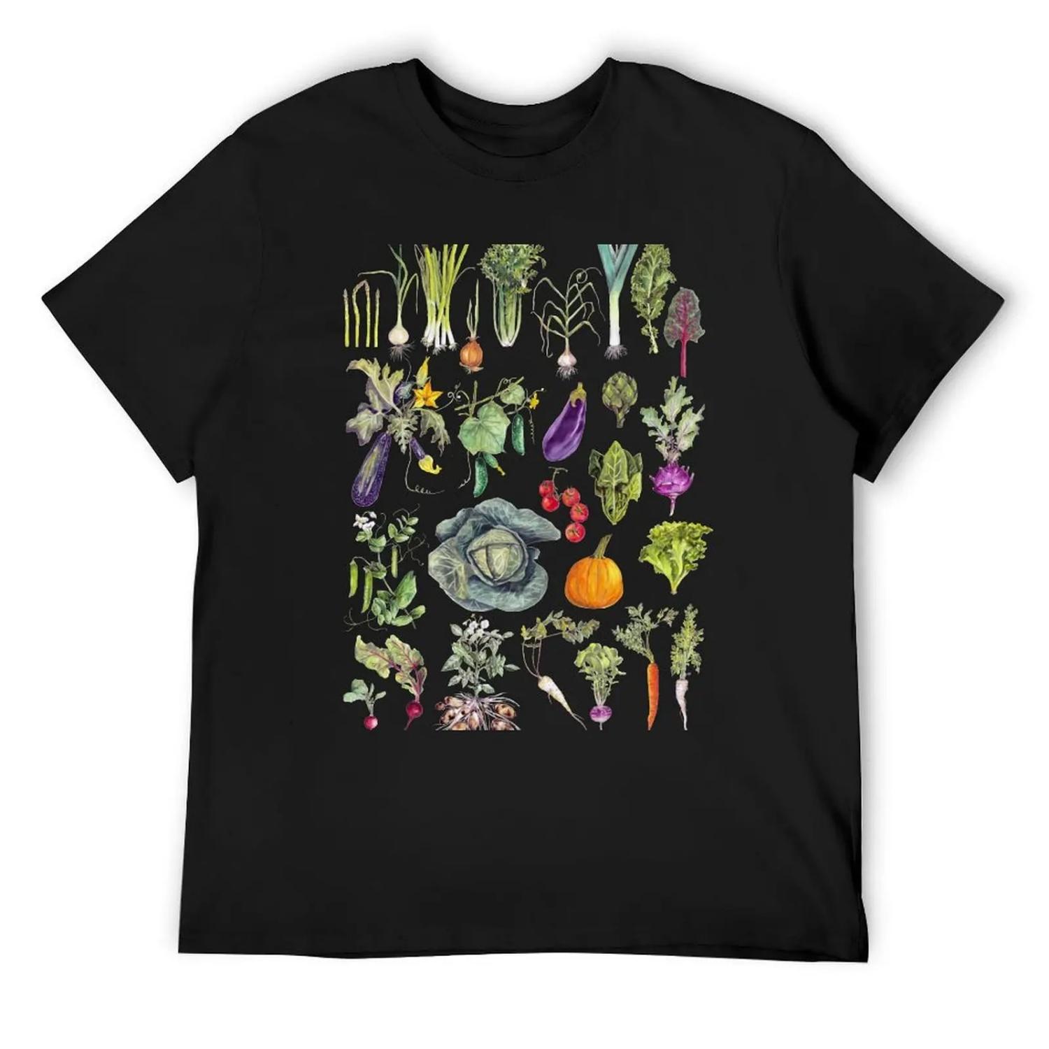 

Vegetables aquarell pattern vintage T-Shirt XXXXXL чорний
