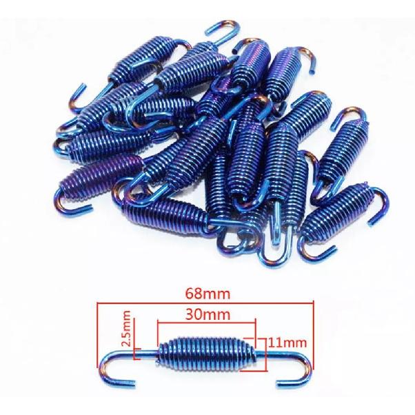 12 Pcs Motorcycles Universal Stainless Steel Exhaust Pipe Spring Hook 68mm 2.68" 719144486907|